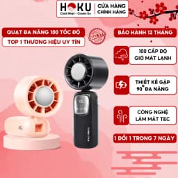 Thumbnail Quạt Cầm Tay 100 Cấp Độ HOKU Quạt Gấp Gọn Đa Năng, Tốc Độ Gió Siêu Mạnh Tích Hợp Pin 4000mah QMN06 1