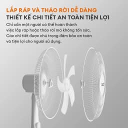 Thumbnail Quạt cây đứng Gaabor FM430M-WH05A xoay tự động tuần hoàn có 3 chế độ gió tùy chỉnh - Hàng chính hãng 3