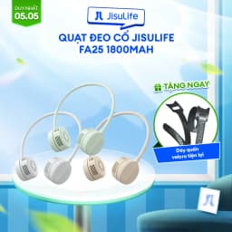 Thumbnail Quạt đeo cổ JISULIFE FA25 4W 1800mAh không cánh | 4 Cấp độ gió | Uốn dẻo linh hoạt | Sử dụng tới 12H - BH 12 tháng 1
