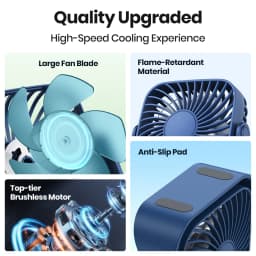 Thumbnail Quạt để bàn di động TOPK Quạt bàn điện Mini nhỏ có thể sạc lại USB Thích hợp để sử dụng tại nhà, ô tô, văn phòng, máy tính để bàn, cắm trại hoặc du lịch 2