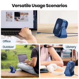 Thumbnail Quạt để bàn di động TOPK Quạt bàn điện Mini nhỏ có thể sạc lại USB Thích hợp để sử dụng tại nhà, ô tô, văn phòng, máy tính để bàn, cắm trại hoặc du lịch 4
