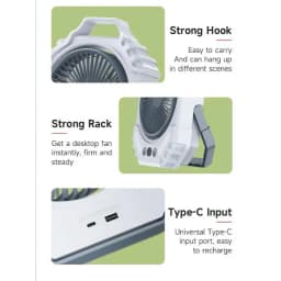 Thumbnail Quạt để bàn tích điện đa năng Yoobao FD1 20000mAh | Sử dụng lên đến 75h | Tích hợp sạc dự phòng 18W | Bảo hành 12 tháng 3