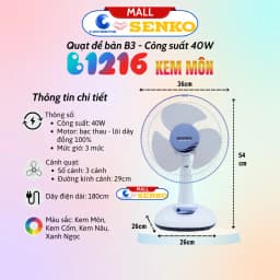Thumbnail Quạt để bàn tiện lợi Senko B1216 - 100% chính hãng 1