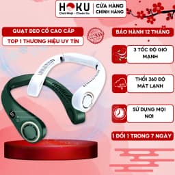 Thumbnail Quạt Đeo Cổ HOKU Tích Điện Không Cánh Siêu Mát 360 Độ 3 Chế Độ Mát Sử Dụng Lên Đến 16H Chính Hãng QDC03 1