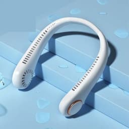 Thumbnail Quạt đeo cổ tích điện siêu mát, quạt đeo cổ không cánh pin 2500mAH chạy cực êm và bền, ba cấp độ gió cổng sạc USB 2