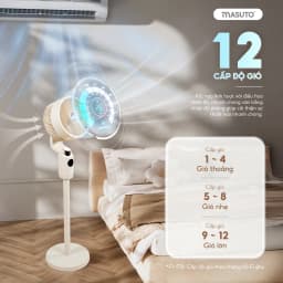 Thumbnail Quạt Điện Cây Masuto AI Điều Khiển Bằng Giọng Nói Quạt Mát Ion Âm Bổ Sung Oxy Điều Hòa Không Khí Remote Từ Xa BH 12tháng 4
