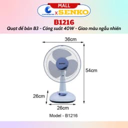Thumbnail Quạt điện để bàn tiện lợi cao cấp Senko B1216 - Màu sắc tuỳ chọn - Hàng chính hãng 2
