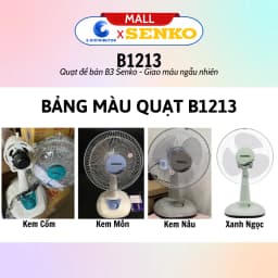 Thumbnail Quạt điện Senko để bàn tiện lợi cao cấp B1213 40W - màu ngẫu nhiên - Hàng Chính Hãng 3
