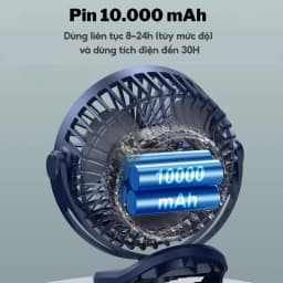 Thumbnail Quạt kẹp tích điện mini JIASHI DELADEP 4 tốc độ gió thổi pin lớn 10000 mAh dùng tới 24h sạc xoay linh hoạt 720 độ QMN16 3
