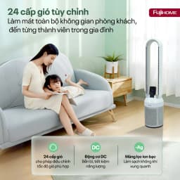 Thumbnail Quạt không cánh FUJIHOME BF308DC tích hợp lọc không khí bằng ion, màng lọc Ion bạc - Bảo hành 24 tháng 3