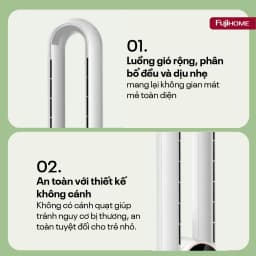 Thumbnail Quạt không cánh tích hợp lọc không khí bằng ion Fujihome BF-03R -động cơ không chổi than-BH 24 tháng 4
