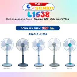Thumbnail Quạt lửng ống nhựa Senko L1638 - Công suất 47W - Màu tuỳ chọn - Hàng chính hãng - Bảo hành 24 tháng 2