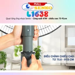 Thumbnail Quạt lửng ống nhựa Senko L1638 - Công suất 47W - Màu tuỳ chọn - Hàng chính hãng - Bảo hành 24 tháng 4