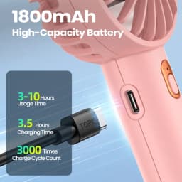 Thumbnail Quạt mini cầm tay TOPK 1800mAh đa chức năng gió yên tĩnh phù hợp với nhân viên văn phòng sinh viên 2