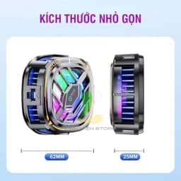 Thumbnail Quạt tản nhiệt điện thoại HOSAN X76A / X76A Pro trang bị đèn Led RGB và màn hình hiển thị nhiệt độ 2