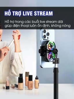 Thumbnail Quạt tản nhiệt điện thoại MEMO DL21 live stream 2 quạt tăng tốc làm lạnh hỗ trợ giá đỡ tripod chơi game liên quân PUBG 4