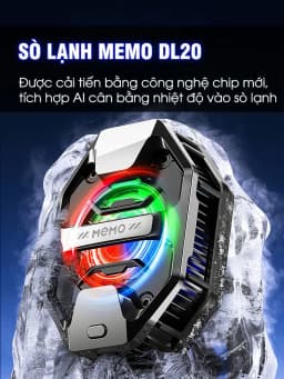 Thumbnail Quạt tản nhiệt sò lạnh AI 3 chế độ MEMO DL20 làm mát sâu đóng đá tăng FPS chơi game mobile liên quân FF COD 1
