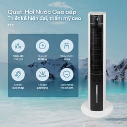 Thumbnail Quạt tháp hơi nước nhập khẩu FUJIHOME AC-18LE Điều khiển từ xa, 3 cấp độ gió, lọc không khí ionizer 2