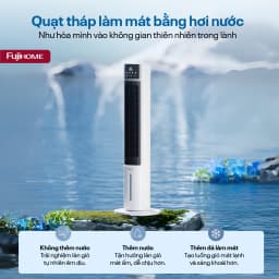 Thumbnail Quạt tháp hơi nước tích hợp lọc không khí Ion Fujihome AC-DT5E - TẶNG KÈM 2 HỘP ĐÁ KHÔ - BH 24 tháng 3