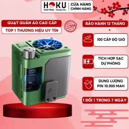 Thumbnail Quạt Tích Điện Đeo Thắt Lưng HOKU Nhỏ Gọn Tiện Lợi, Tích Hợp Làm Sạc Dự Phòng Pin 10000mAh 1