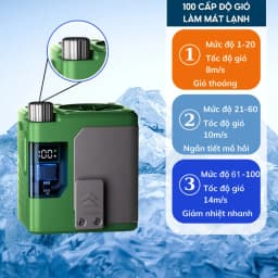 Thumbnail Quạt Tích Điện Đeo Thắt Lưng HOKU Nhỏ Gọn Tiện Lợi, Tích Hợp Làm Sạc Dự Phòng Pin 10000mAh 2