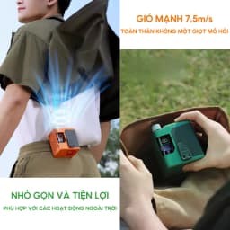 Thumbnail Quạt Tích Điện Đeo Thắt Lưng HOKU Nhỏ Gọn Tiện Lợi, Tích Hợp Làm Sạc Dự Phòng Pin 10000mAh 4