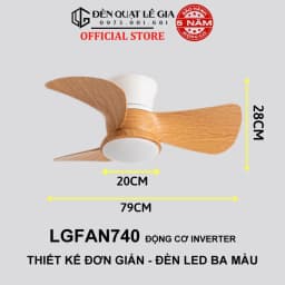 Thumbnail Quạt trần chung cư mini LGFAN740 | Quạt trần cổ ngắn cho bàn ăn, phòng ngủ đẹp, nhỏ gọn 2024 1