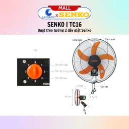 Thumbnail Quạt treo tường 2 dây Senko TC16 - Hàng Chính Hãng 2