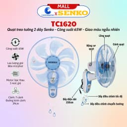 Thumbnail Quạt Treo Tường 2 Dây Senko TC16/TC1620/TC1622/TC1626/TC1880/TC1886 - Màu ngẫu nhiên - Chính Hãng 3