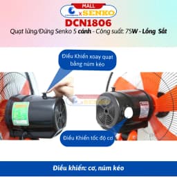 Thumbnail Quạt đứng 4,5 tấc Senko DCN1806 - Công suất 75W - Màu ngẫu nhiên - Hàng Chính Hãng 2