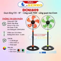Thumbnail Quạt Đứng Công Nghiệp Senko DCN1809/DCN1807 - Công suất 75W - Hàng Chính Hãng - Giao màu ngẫu nhiên 4