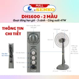 Thumbnail Quạt đứng hẹn giờ SENKO DH1600 - Màu ngẫu nhiên - Hàng chính hãng 3