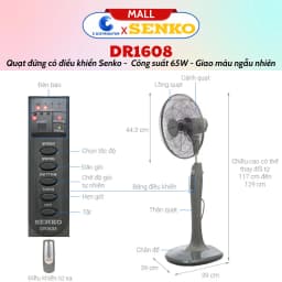 Thumbnail Quạt đứng điều khiển từ xa Senko DR1608 - Màu ngẫu nhiên - Hàng Chính Hãng 2