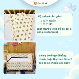 Thumbnail Quây Cũi Cho Bé GOLDCAT Thiết Kế 4 Tấm Thông Minh Dùng Cũi Trẻ Em Êm Ái, Chất Liệu Cotton An Toàn Cho Bé 2