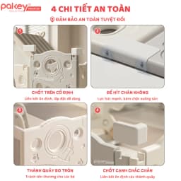 Thumbnail Quây Cũi Nhựa Full Set PAKEY Phi Hành Gia Nhiều Trò Chơi Thú Vị, Quây Cao 61cm Cho Bé - Bảo Hành Trọn Đời 4