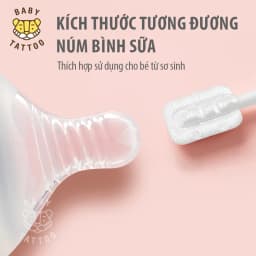 Thumbnail Que Rơ Lưỡi BABY TATTOO, Đầu Que Mini Giúp Làm Sạch Răng Miệng Cho Bé, Thiết Kế Mềm Mại, Hộp 20 Que 4