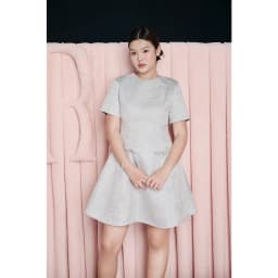 Thumbnail RẬP - Đầm Cổ Tròn Tay Ngắn Tùng Xòe Đính Nơ Eo - PRIME 24 3