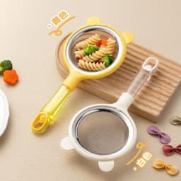 Thumbnail Rây Lọc Cháo inox Tai Gấu Xinh Xắn Dụng Cụ Rây Cháo và Đồ Ăn Siêu Mịn Cho Bé Ăn Dặm 12cm 1