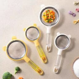 Thumbnail Rây Lọc Cháo inox Tai Gấu Xinh Xắn Dụng Cụ Rây Cháo và Đồ Ăn Siêu Mịn Cho Bé Ăn Dặm 12cm 2