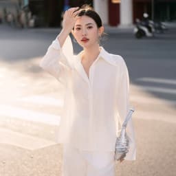 Thumbnail RECHIC Áo kiểu sơ mi Zeny tay dài cơ bản sang trọng 3
