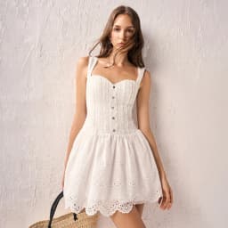 Thumbnail RECHIC Đầm 2 dây Breezy dáng cúp ngực phối ren sang trọng 3