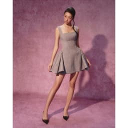 Thumbnail RECHIC Đầm 2 dây ngắn xòe Gypso dập hoa nổi dáng xòe sang trọng 3