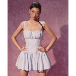 Thumbnail RECHIC Đầm 2 dây Serina cổ vuông phối ren hoa thân tà sang trọng nữ tính 2