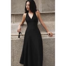 Thumbnail RECHIC Đầm dài Carla cổ yếm V chiết eo dáng xòe hở lưng sang trọng 2
