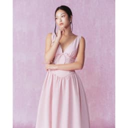 Thumbnail RECHIC Đầm dài Kyomi cổ V sát nách dáng xòe chiết eo sang trọng 2