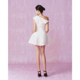 Thumbnail RECHIC Đầm ngắn Eryk lệch vai chiết eo dáng xòe sang trọng thanh lịch nữ tính 4