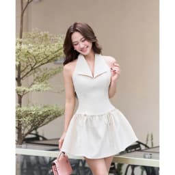 Thumbnail RECHIC Đầm ngắn Felity dáng xòe phối cổ V sát nách cá tính năng động 4