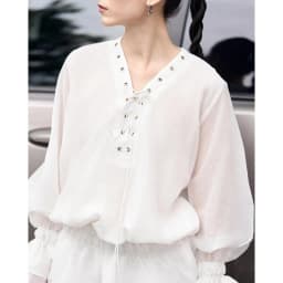 Thumbnail RECHIC Đầm trễ vai Vincent thắt dây ngực bèo váy tầng sang trọng 3