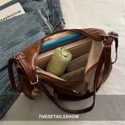 Thumbnail Retro Nữ Da PU Thời Trang Vai Nữ Messenger Túi Dung Tích Lớn Đa Năng Phương Pháp Lưng Túi Đeo Ngang 2