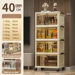 Thumbnail 【Rộng 40】Derorice Tủ gấp trong suốt gia đình mới, tủ quần áo ăn nhẹ, chất liệu nhựa PP, cửa đôi chống bụi 2